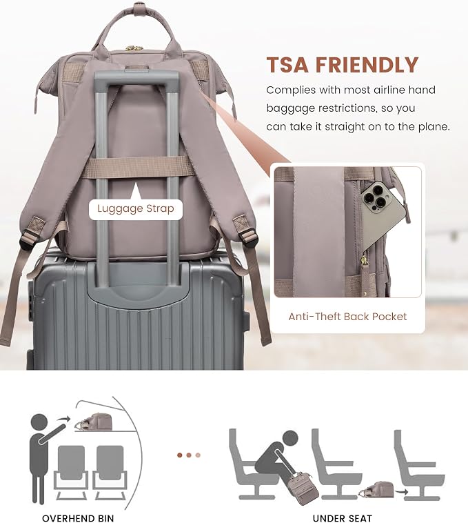 LOVEVOOK Laptop Backpack for Women, 15.6'' Waterproof Nurse Bag Teacher Work - Image 7