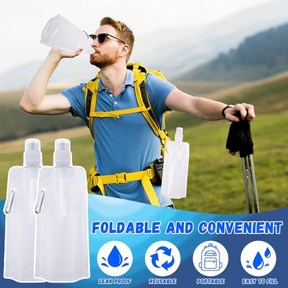 Teenyyou 48 Pack Collapsible Water Bottles Bulk 16oz Foldable Water Bottles - Image 3
