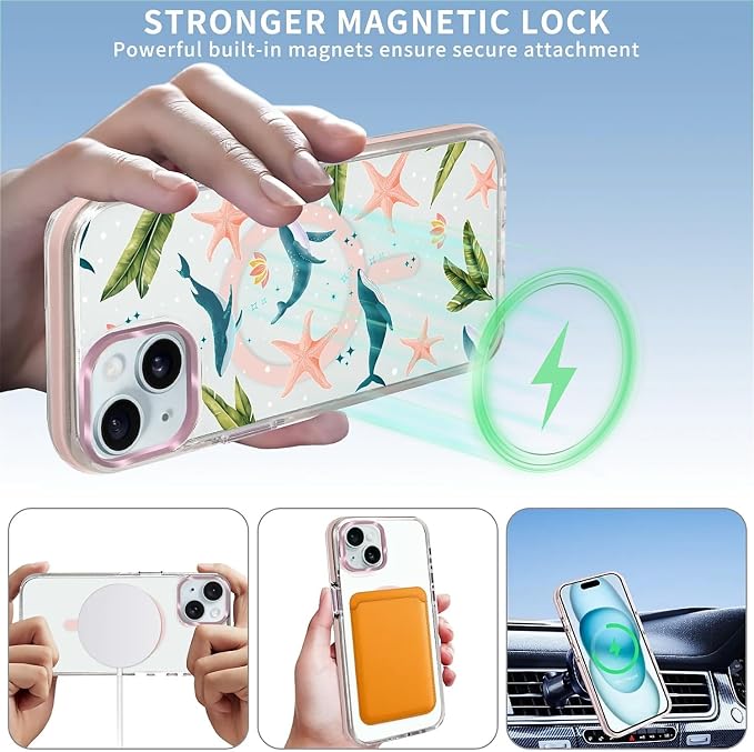 Case for iPhone 15, Sealife Whale Ocean Wildlife Clear Phone Case Design，for - Image 3