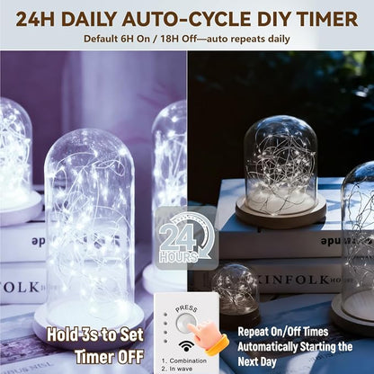 HXWEIYE Rechargeable Fairy Lights Battery Operated, DIY Timer & 8 Modes - Image 4