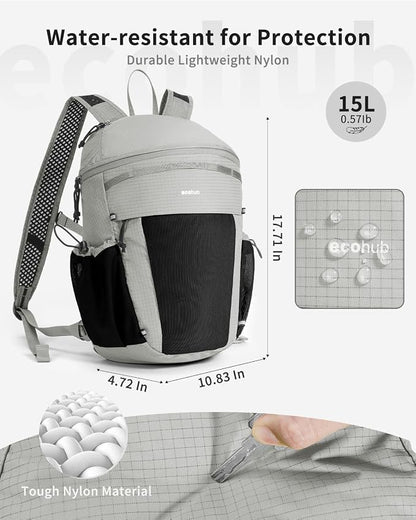 ECOHUB 15L Lightweight Casual Daypack, Packable Backpack - Image 6