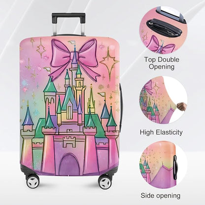 ANNA QUEEN Fantasy Castle Travel Luggage Cover -Stretchable Airplane Suitcase - Image 2