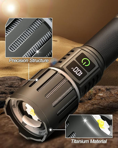 Victoper Rechargeable Flashlight, Titanium 5 Modes Zoomable Flash Light - Image 8