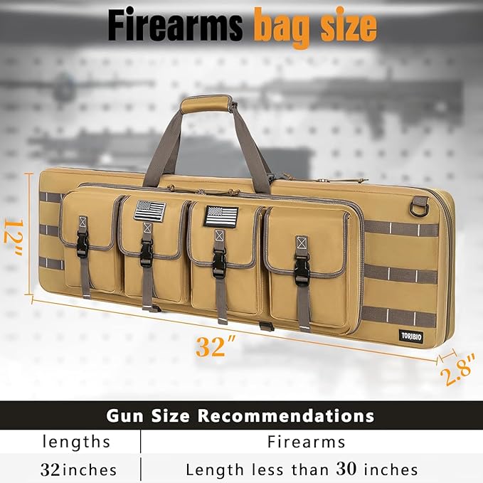 TORIBIO Double Rifle Case Soft Bag 32" 34" 36" 42" 46" 48'' 51“ 55” Gun Case - Image 2