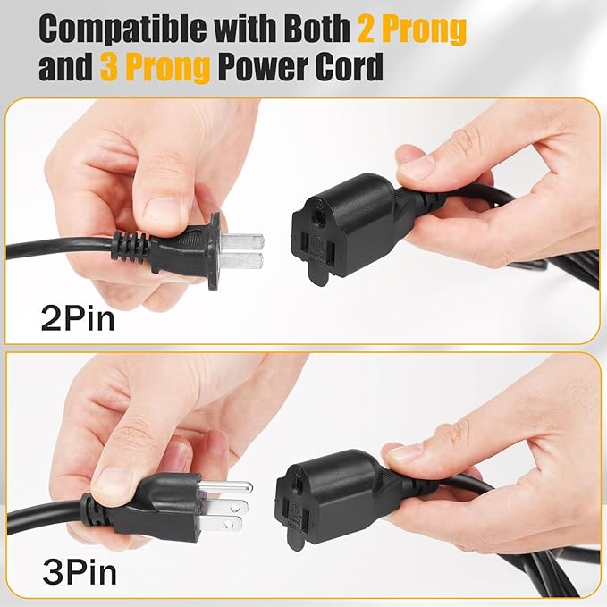 3 Prong 1 to 4 Outlet Power Cord Splitter Cord, Indoor Outdoor Cable Strip - Image 4