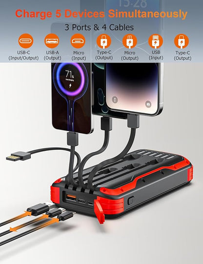 MINRISE Solar Charger Power Bank, 40000mAh Portable Charger PD 20W Fast - Image 3