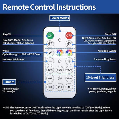 RGB LED Rechargeable Motion Sensor Light Indoor - Image 5