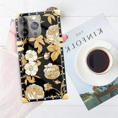 Compatible with iPhone 15 Pro Max Case, Blooming Rose Golden Flower Luxury - Image 7