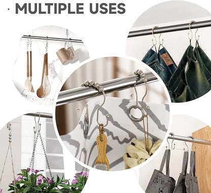 Bathway Shower Curtain Hooks Rust Proof Shower Curtain Rings, Smooth Glide - Image 4