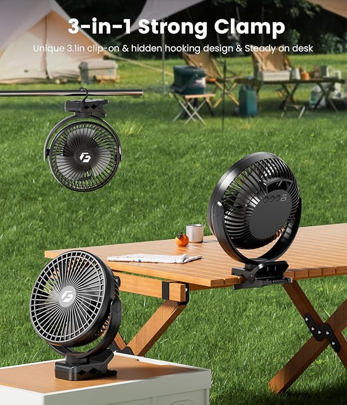 40000mAh Clip on Fan for Golf Cart - Image 4