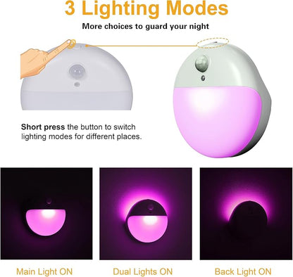 YUNLEX 2 Pack Purple Battery Night Light, Motion Activated Night Light - Image 4