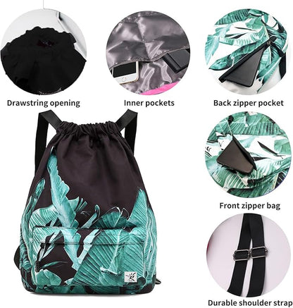 Waterproof Drawstring Bag, Gym Bag Sackpack Sports Beach Backpack - Image 4