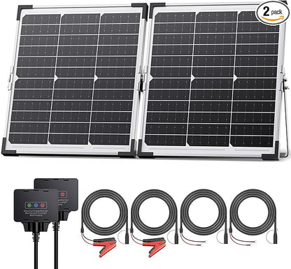 30W Smart Solar Battery Charger Maintainer, Callsun 2PCS 15W 12V Waterproof by Callsun
