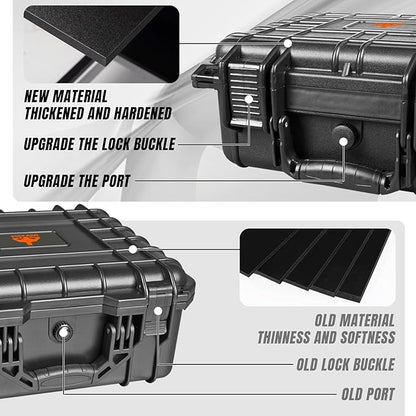 Jack Boss 13.6X11.4X6 Inch Hard Case, Portable Weather Waterproof Protective - Image 4