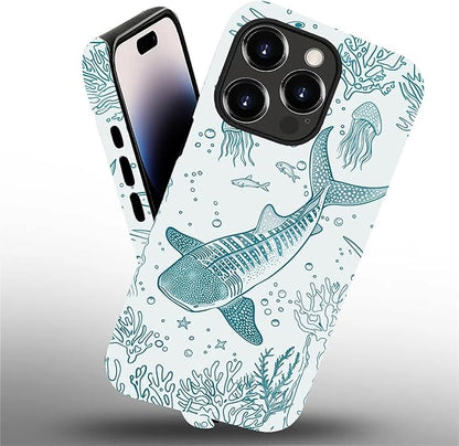 for iPhone 14 Pro Case, HH2 Ocean Whale Shark Hybrid 2 Layer Hard Shell - Image 2