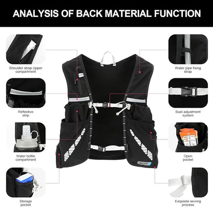 INOXTO Running Hydration Vest Backpack, Lightweight Insulated Pack - Image 3
