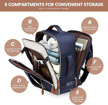 LOVEVOOK 50L Travel Backpack Carry On Airline Approved, Large Backpack - Image 2