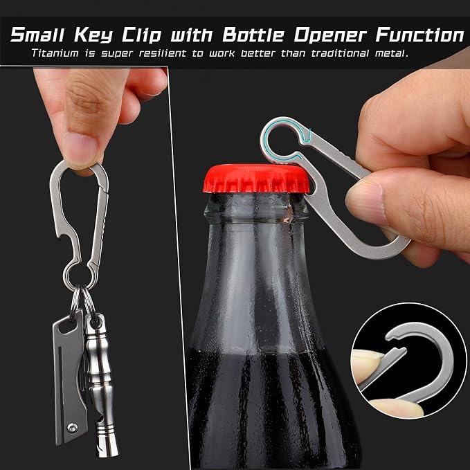 PJYTAC Key Chain Clip Titanium Carabiner Keychain Quick Release Carabiner - Image 4