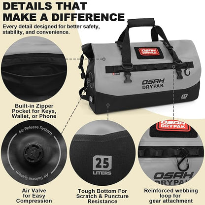OSAH DRYPAK Waterproof Duffel Bag 25L/40L/60L – Heavy-Duty Motorcycle Tail Bag - Image 3