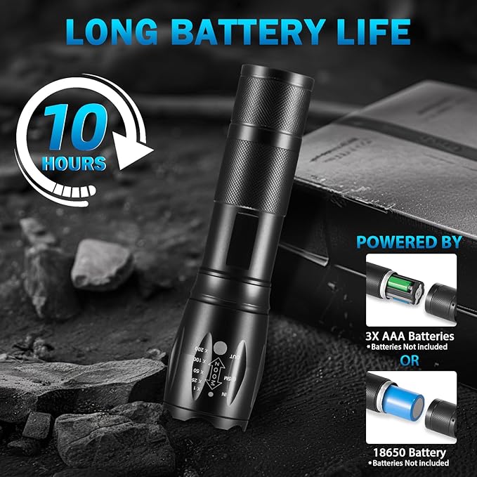 12Pack LED Flashlights High Lumens, 5Mode Tactical Flashlight - Image 6