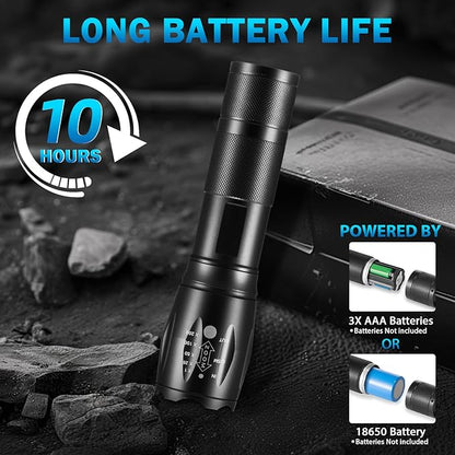6Pack LED Flashlights High Lumens, 5Mode Tactical Flashlight - Image 5