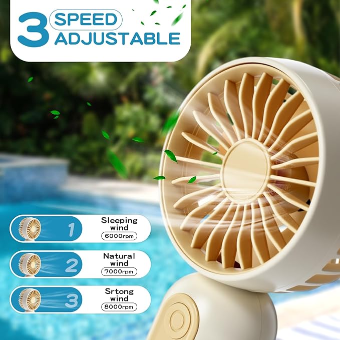 Rossesay 6 Pcs Mini Portable Fan Bulk Cute Handheld Lightweight Small Little - Image 3