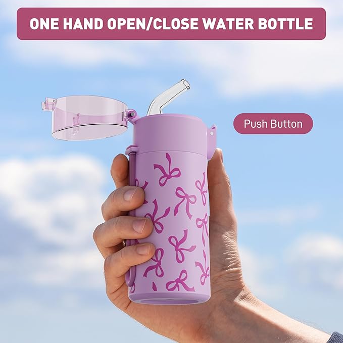 5oz Small Water Bottles with Straw, Mini Water Bottle with One-Hand Open Design - Image 5