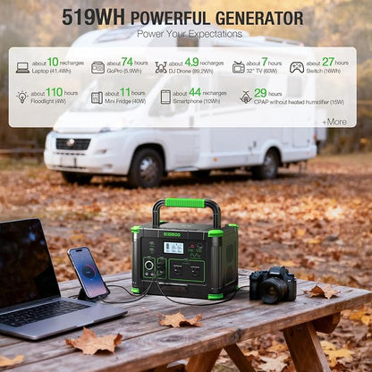 500W Solar Generator with 100W Foldable Solar Panel, Portable Power Station - Image 5
