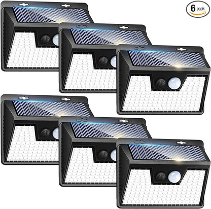 Peasur Solar Lights Outdoor Motion Sensor, 6 Pack 140 LED Solar Powered Fence by Peasur