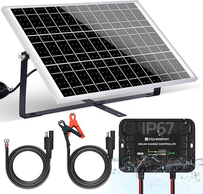 ECO-WORTHY 25W 12V Solar Battery Charger Trickle Maintainer, 25W Waterproof by ECO-WORTHY