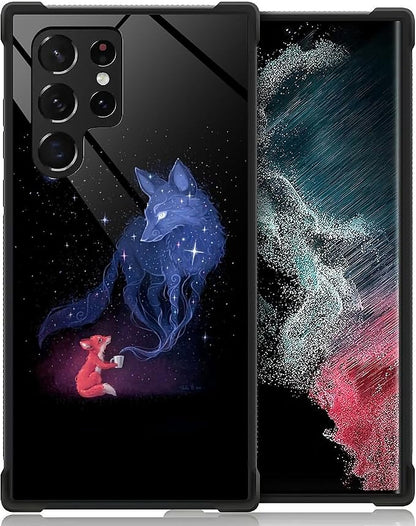 for Samsung Galaxy S22 Ultra Case, Galaxy Fox Wolf Pattern Graphic Design Girl by FKBRCL4U