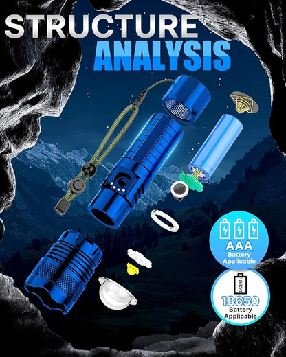 Victoper Blue LED Flashlights, High Powered High Lumens Super Bright Tactical - Image 5