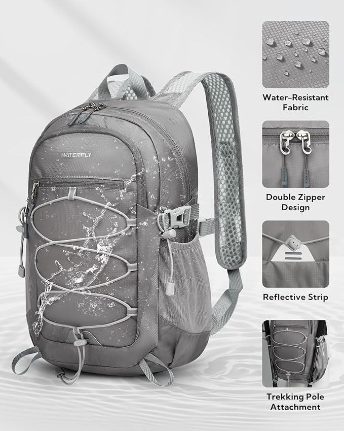 WATERFLY Small Lightweight Packable Backpack: 15L Mini Ultra Light Foldable - Image 2