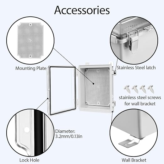 LeMotech Electrical Box, IP67 Waterproof Hinged Clear Cover Stainless Steel - Image 4