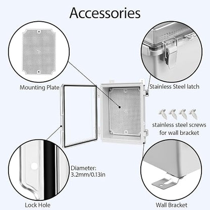 LeMotech Electrical Box, IP67 Waterproof Hinged Clear Cover Stainless Steel - Image 4