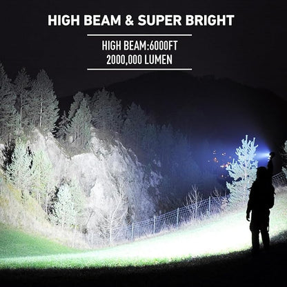 LBE Rechargeable Spotlight Outdoor, 000 Lumens Led Spotlight Flashlight - Image 2