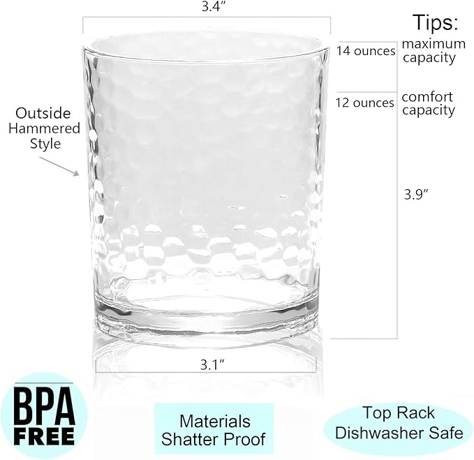 KX-WARE 14-ounce and 20-ounce Acrylic Glasses Plastic Tumbler, Dishwasher Safe - Image 2