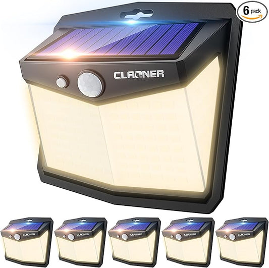 CLAONER Solar Lights Outdoor, Solar Motion Sensor Lights 3 Working Modes by Claoner