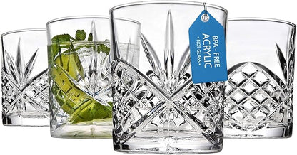 Godinger Old Fashioned Whiskey Glasses, Drinking Glasses, Shatterproof and by Godinger