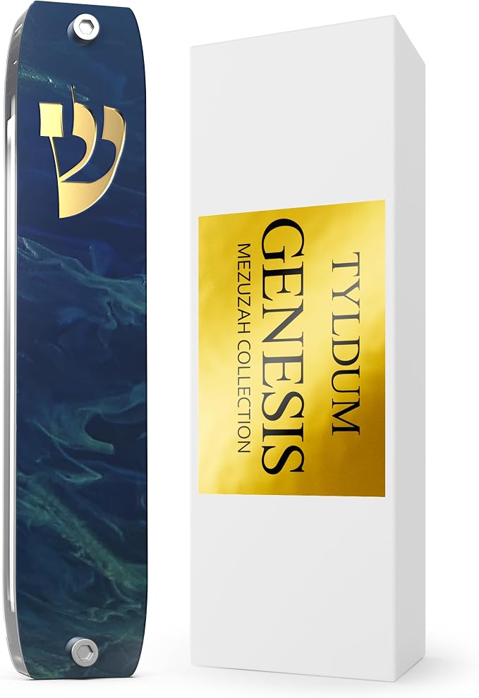Genesis Mezuzah for Door – Modern Acrylic Mezuzah Case Without Kosher Scroll – by TYLDUM