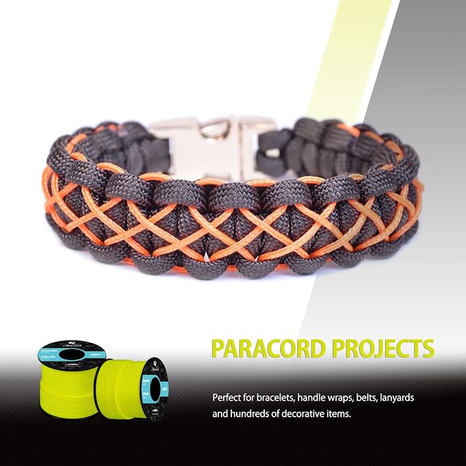 Abma Cord 2.4mm Paracord 275 100ft Nylon Rope 4 Strands Tactical Parachute Cord - Image 6