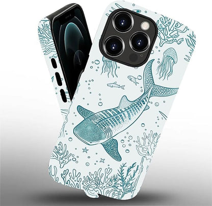 for iPhone 12 Pro Max Case, HH2 Ocean Whale Shark Hybrid 2 Layer Hard Shell - Image 2
