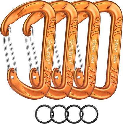 Gabbro Carabiner Clips Heavy Duty 12kN, Wiregate Aluminum Lightweight Caribeener by Gabbro