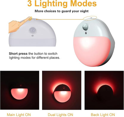YUNLEX 2 Pack Red Night Light, Battery Operated Night Light, 2.6" Small Sticky - Image 2