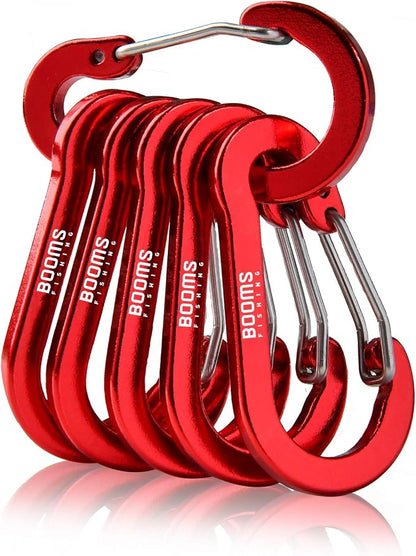 Booms Fishing CC1 Multi-Use Carabiner Clip, 6 Pack Small Caribeener Clips by BoomsFishing