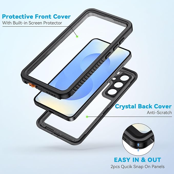 Lanhiem for Samsung Galaxy S25 Phone Case, IP68 Waterproof Dustproof, Built-in - Image 4