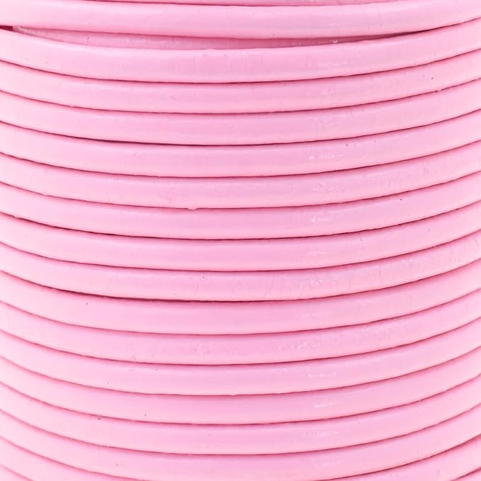 Mandala Crafts Round Genuine Pink Leather Cord - Image 3