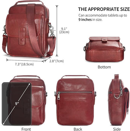 Augus Leather Small Messenger Bag - Image 7