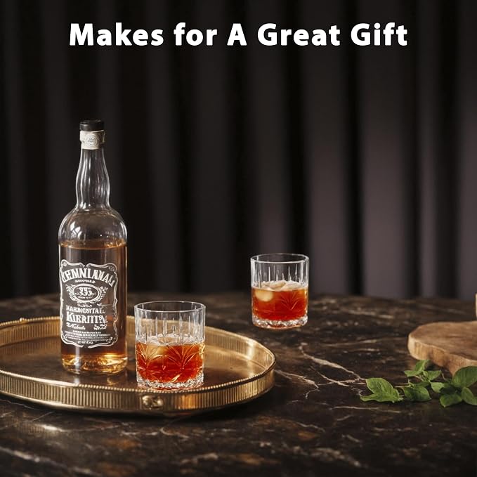 Lily's Home Unbreakable Acrylic Double Old Fashioned Whiskey Tumblers, Drinking - Image 5