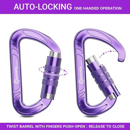 3inch Auto Locking Carabiner Clips Heavy Duty, 12KN /2697lbs Lightweight - Image 3